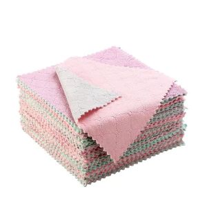 🇸🇬【SG stock】Cleaning Dish Cloth Home Kitchen Thicken Water Absorbent Velvet Towel Household kichen tools gadgets Kitchen Hand Towel Dish Cleaning Coral Fleece Microfiber Cloth Wipes Super Water Absorption 25cmx25cm /15cmx27cm/30*30cm