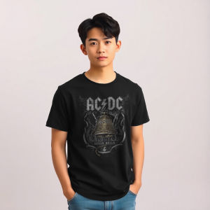 Kaos Band ACDC Hells Bells Washed Washing Distro Premium Katun Combed 24s Uniseks Fit Standar