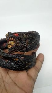 Gelang Bahar Merah  Tembus Ukir Naga full