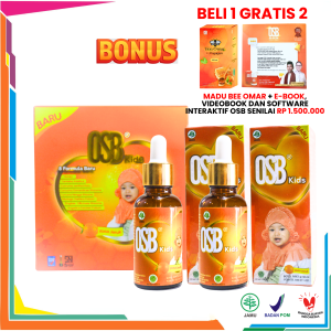 OSB Kids Vitamin Otak Anak OSB Kids Botol Sirup Madu Meningkatkan Kecerdasan Anak Balita OSB Kids Omar Smart Brain Sirup 100% Pintar Atasi Speech Delay Autisme