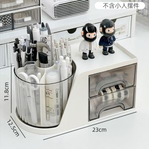 💖SG local stock💖Stationary Desk Organiser Pen Holder Desktop Shelf Large Capacity Cosmetic Brush Holder Organiser