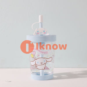 Sanrio Colorful Travel Cup Cinnamoroll Straw Cup Cute Cartoon Kuromi Water Cup（535ml）