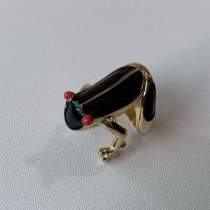 FIRST SONG Geometric Frog Drip Oil Ring Dripping Oil Korean Style Painting Ring Cute Alloy Enamel Ring Women