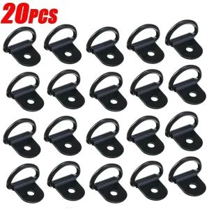 【Pphha】20Pcs D shape Car Pull Ring Black Tie Down Anchors Hook Iron Cargo Tie Down Ring Truck Trailers RV Boat Puller Auto Accessories