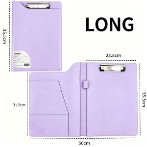 Padfolio with Clipboard Leather Portfolio Folder Binder Pad Holder for Long Size Yellowpad Business Long-Black