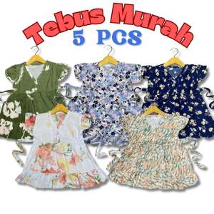 PAKET 4 PCS DRES RUFLY 0-6 TH dres bayi dres rayon viskos dres perempuan anak dres best seler