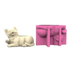 Practical Dog Flower Pots Sturdy Silicone Mould Plaster Craft Supplies for Garden and Indoor Decoration