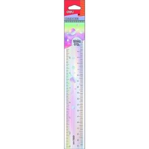 Thước Kẻ 20cm Màu Cực Quang Deli H653 Thước Cứng Bền Dùng Cho Học Sinh Sinh Viên