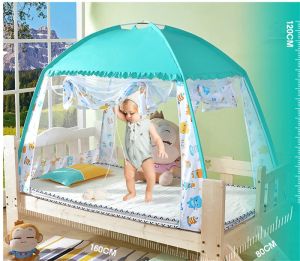 Baby Bedding Mosquito Net Foldable Infant Cot Mosquito Netting Portable Pink Blue Newborn Baby Crib Install Free Mosquito Tent anti dust