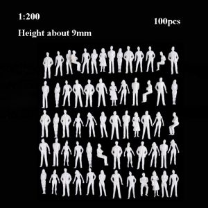 BENYTRO 10/100pcs 1:75/1:50/1:42/1:30/1:25 Scale Miniature Simulation Figures Model 1:300/1:200/1:100/1:150 Plastic Mixed Pose High Quality White Color Passengers Train Scenery