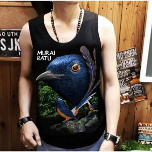 ShopAoi - Singlet Burung Murai / Kaos tanpa lengan / Kaos Dalam / Singlet Pria / Lekbong