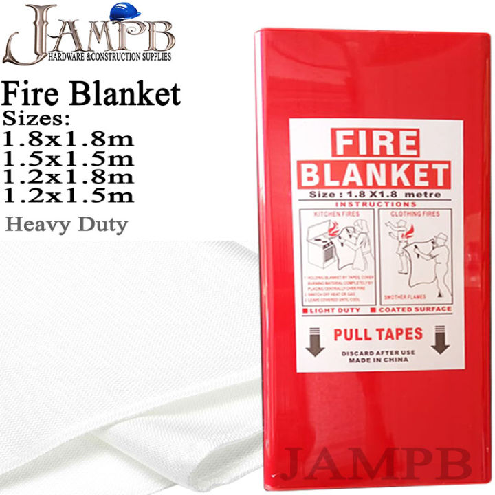 Fire Blanket 1pc Sizes 1.8 x 1.8m, 1.2 x 1.8m, 1.5 x 1.5m, 1.2 x 1.5m. Heavy Duty COD high