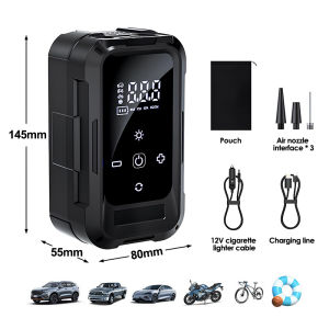 【✅SG stock】2025 New Portable Wireless Electric Air Pump Smart Digital Display Tire Fast Inflator Air Compressor  Electric Bicycle Tire Pump with Pressure Gauge LED Light