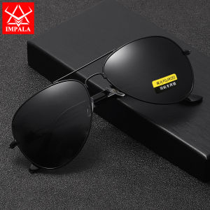 IMPALA PG2060W Fashion Men Polarized Sunglasses Double Bridge Pilot Sunglasses Anti Glare Lens UV400 Outdoor Sports Eyewear Retro Style Driving Sunglasses
