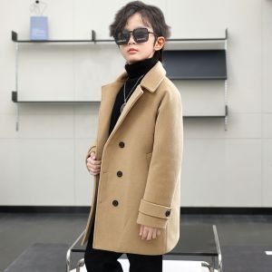 Grazia chụp ảnh tiệc sinh nhật trẻ em áo khoác len trẻ em mùa ĐÔNG KAKI xanh áo khoác len nam nữ ngoài trời cản Gió Áo khoác dáng dài