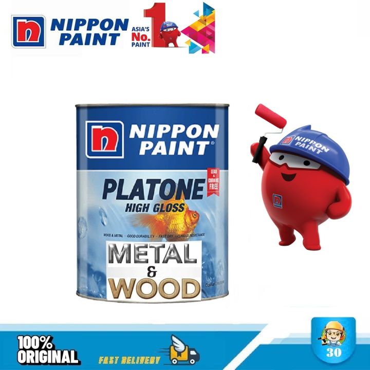 Nippon Paint 1 Liter Platone High Gloss Finish Paint for Wood & Metal