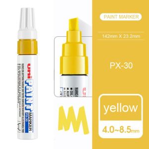 1/7Pcs Japan UNI PX-30 Paint Pen Thick Word Wide Touch Up Pen Notes Industrial Pen Oblique Head Thick Oily Pen Permanent Marker