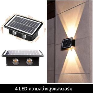 SLI โคมไฟติดผนัง LED พลังงานแสงอาทิตย์กลางแจ้งโคมไฟตกแต่งบรรยากาศโคมไฟติดผนังเจ็ดสี RGB พลังงานแสงอาทิตย์