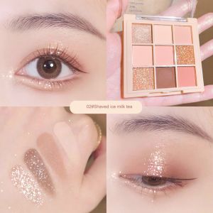 Korean Style 9 Color Waterproof Sequins Matte Glitter Eye Shadow Palette