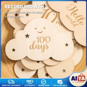 ★Same Day Shipping★ Milestone Cards for Babies Wooden Milestones Memorial Monthly Commemorative Birth Cute Baby Photo Birthday Shooting Props Baby Monthly Milestone