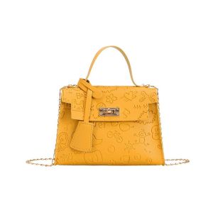 STRUS Retro Casual Cartoon PU Leather Square For Girls Solid Color Korean Handbag Shoulder Messenger Bags Crossbody Bag Women Shoulder Bag