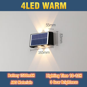 SolarTiger Solar Powered LED Outdoor Wall Light Up Down Lampu Dinding Waterproof for House Home Garden Deco