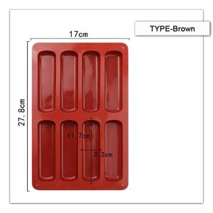 Homemade Kitchen Baking Ice Grid Abrasive 10 Long Strips Food Grade Silicone Finger Biscuit Mold Silicone Mold Ice Tray Cake Tools Silicone Classic Collection Shapes Finger Orange Non Stick Eclair 8 Forms Silicone Baking Mold