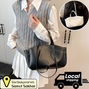 Belfoyer 【สต็อกท้องถิ่น】กระเป๋าไหล่นิมินิมลิสต์ขั้นสูงกระเป๋าถือหนัง PU ของผู้หญิงกระเป๋าถือขนาดใหญ่【กระเป๋าด้านในของขวัญ】