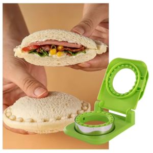 GAOSU Stainless Steel Sandwich Cutter Round Shape Non-Stick Sandwich Sealer Practical Tool Leak-Proof Pocket Bread Mold Meal Prep