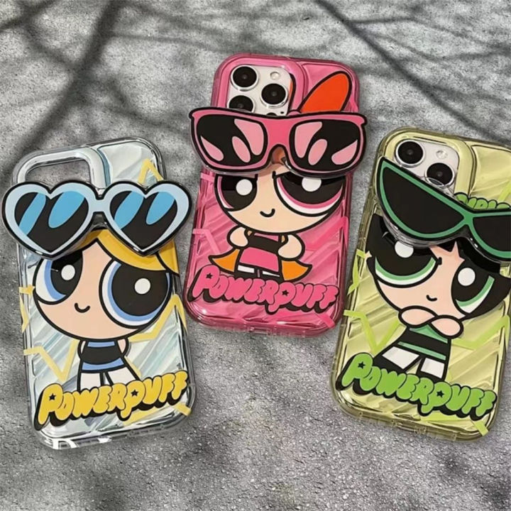 Cartoon Cute The Powerpuff Girls with Sunglasses Holder Laser