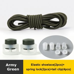 1 Pair No Tie Shoelaces Elastic Shoe Laces Round Press The Spring Lock Lazy Shoes Lace Used For Sneakers Shoelace Without Ties