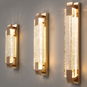 ไฟโคมไฟติดผนังคริสตัลหรูหราทันสมัย K9โคมไฟติดผนังสไตล์โมเดิร์นโคมไฟเชิงเทียนติดผนังสีทองของตกแต่งห้องนอนบ้านห้องนั่งเล่นข้างเตียง