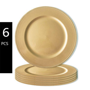 Charger Plates 6pcs Round Gold Decorative Plate Perfect for Special Dinner at Home 13 inch