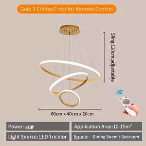 Modern Design LED Lamp Iron Lamp Body 3Colors/Remote Control Chandelier Dining Room Light Living Roo