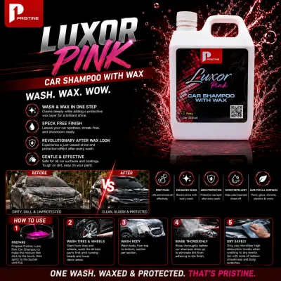 PRISTINE LUXOR PINK CAR SHAMPOO WITH WAX GALLON