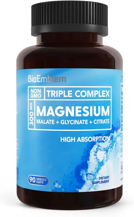 Triple magiê phức tạp, 300mg magiê glycinate, Malate, & Citrate cho cơ ...