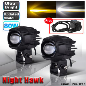 NIGHT HAWK PHL-4754 AUXILIARY LIGHT 30W XENON LED LAMPS DUAL COLOR HEADLIGHT FOR MOTORCYCLE 12V SPEEDMOTO