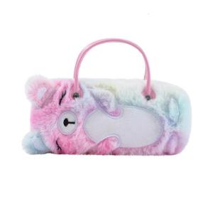 Soft Foldable Eyeglass Case Plush Children Handbag Protective Box Cosmetic Organizers Portable Accessory