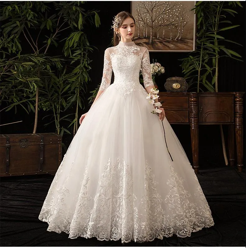 Mori Lee 30125 Graciela Detachable Overskirt High Neck Wedding Gown -  MadameBridal.com