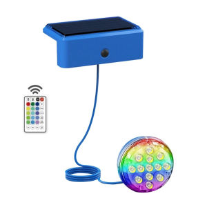 Underwater Solar Pool Light with Remote Inground Swimming Lamp Outdoor Lighting IP68 Waterproof LED Multi Rechargeable Pond Party Garden Decoration Home Art Decor