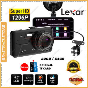 📸 2 Channel Touchscreen DVR 1296P Dual Lens Dashcam Car Camera Recorder Dash Cam Car HD 170° Front Camcorder Rear View Vehicle Camera Universal Memory Card