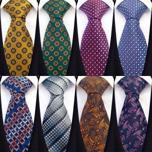 New Fashion 8cm Mens Polka Dot Floral Tie Jacquard Necktie Suit Men Business Wedding Party Formal Neck Ties Gifts Cravat