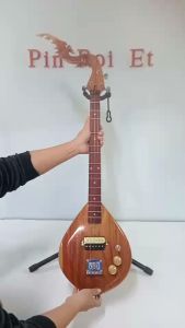 พิณไฟฟ้าไม้ประดู่ ฟิงเกอร์บอร์ดไม้พยุง 3สาย15เฟรต2คอนแทก(คอนแทกคู่)