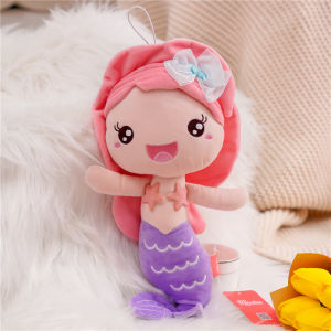 JOJO CASTLE High Quality Little Mermaid Princess Doll plush Toy Stuffed Fairy Tale Mermaid Stuffed baby Sleeping toys for Girl Birthday gift
