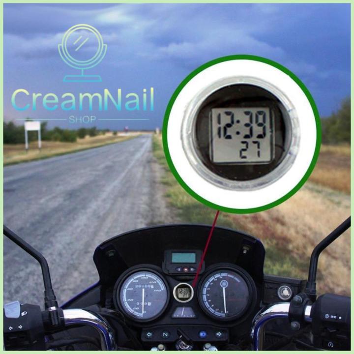 CREAM NAIL SHOP Mini Car Clock Watch Precision Digital Display Mount ...