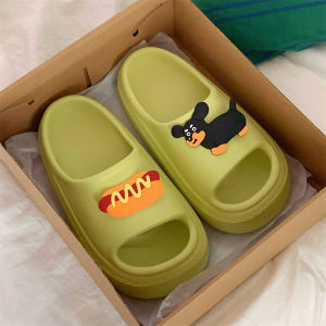 WY-XIXITIAO Slippers 5 Colors Indoor and Outdoor Student Fashion New Thick Soft Sole Sandals for Men and Women Couples New Fun Dog Slippers Summer