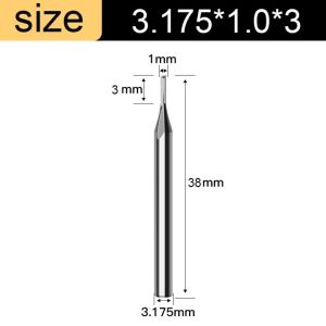 NEXTYOO Solid Carbide Steel Milling Cutter Straight Slot 3.175 4mm Shank End Mill Wood Milling Cutter 2 Flute Mill Cutter Wood /MDF /Hard Wood/Acrylic/PVC