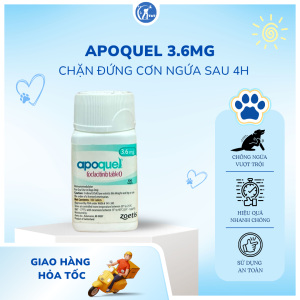 1viên APOQUEL kiểm soát cơn ngứa do viêm da dị ứng viêm da cơ địa trên chó