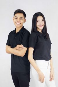 เสื้อโปโลสีขาว สีขาว เสื้อทำงาน โปโล 54 นิ้ว