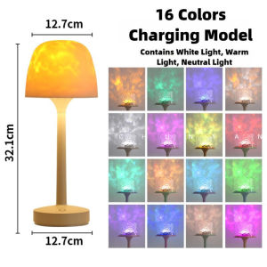 New 2-in-1 Water Ripple Ambient Light 16 Colors Remote Control Dimmable Portable Bedside Night Light for HomeFast shipping